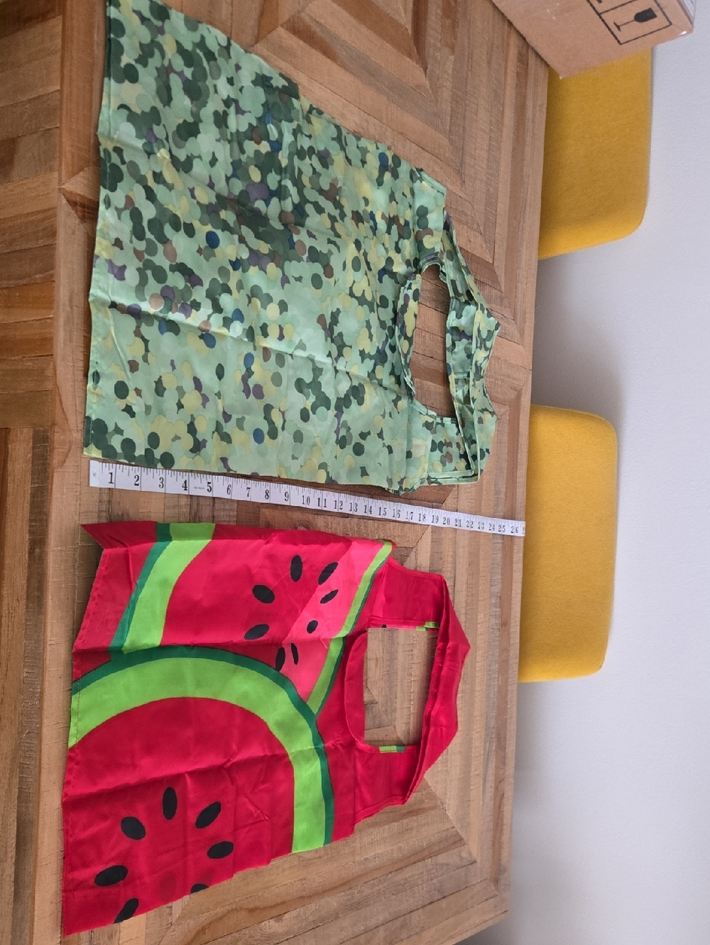Reusable Foldable Tote Bag Set - Camo Green & Watermelon Red My Bag